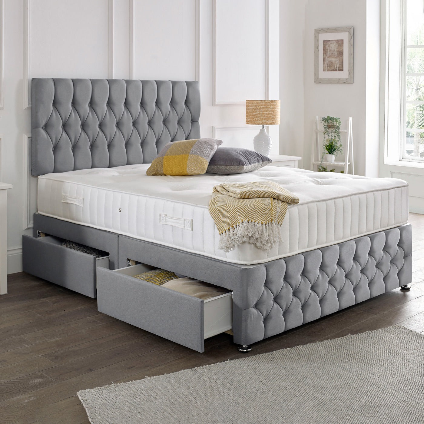 Beirut Matching Headboard & Footboard Divan Set - Choice of Mattress and Optional Storage