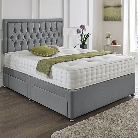 Lisbon Headboard Divan Set - Choice of Mattress & Optional Storage