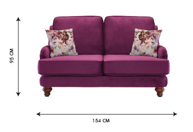 Alicante Purple Fabric High Sofa For Elderly Handmde Monaco Amethyst Set With Wooden Legs