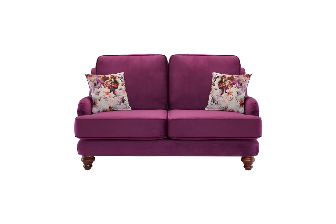 Alicante Purple Fabric High Sofa For Elderly Handmde Monaco Amethyst Set With Wooden Legs