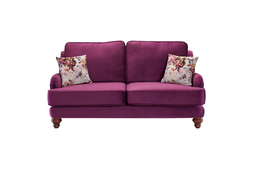 Alicante Purple Fabric High Sofa For Elderly Handmde Monaco Amethyst Set With Wooden Legs