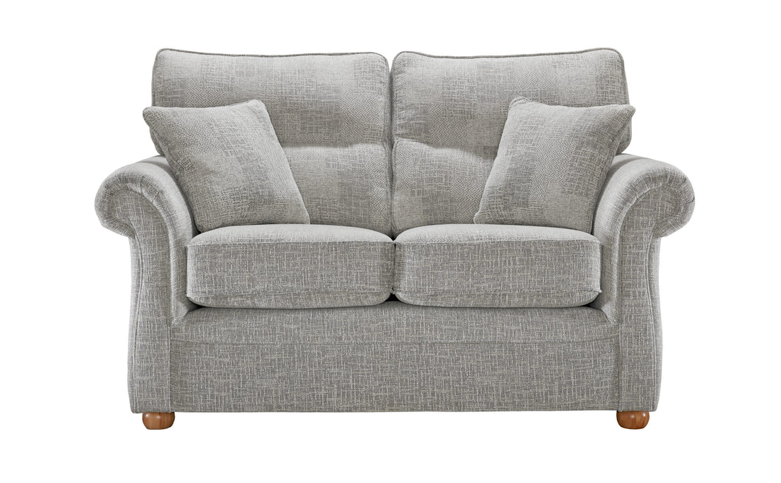 Boston Elegant Tweed Grey Fabric Sofa For Elderly People With Round Wooden Legs