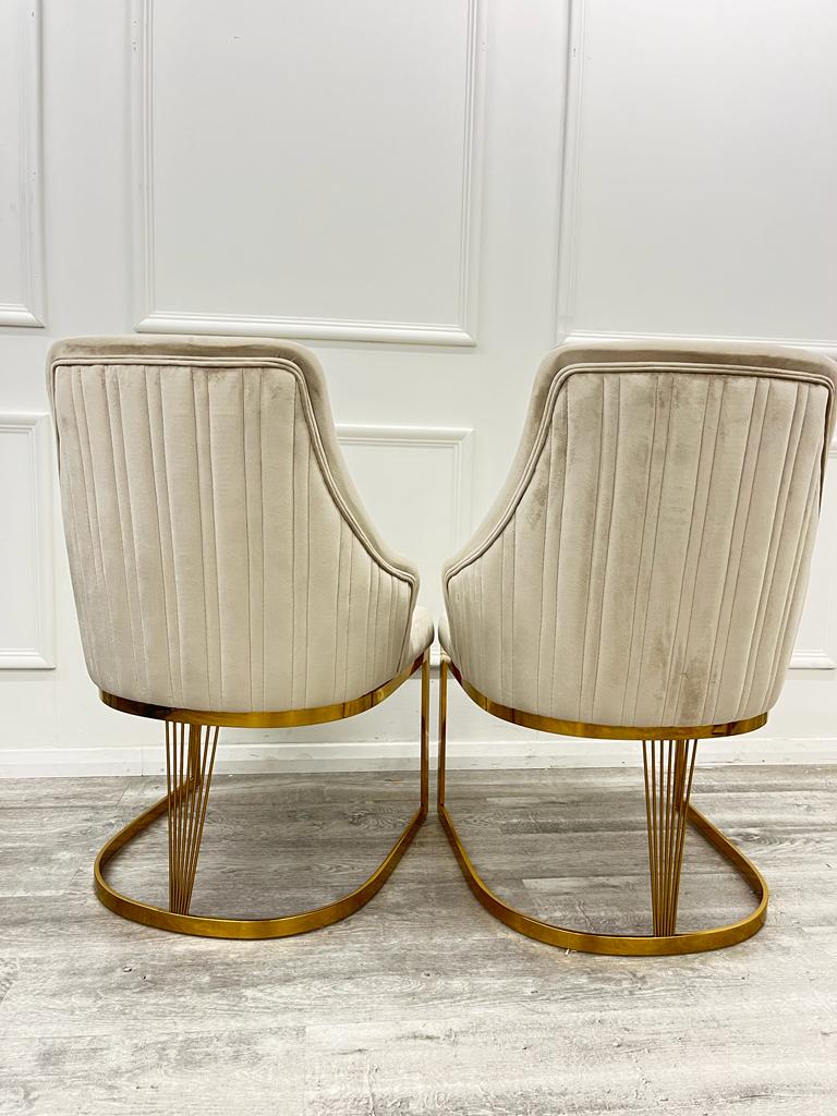 CHELMSFORD VELVET DINING CHAIR GOLD