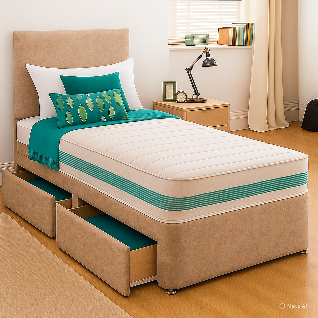 Single Divan Bed Set - Choice of Mattress & Optional Storage