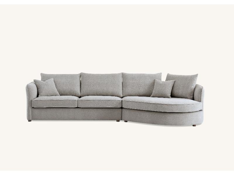 Aluxo Rubin Corner Chaise in Pebble Boucle