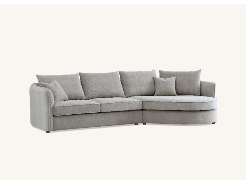 Aluxo Rubin Corner Chaise in Pebble Boucle