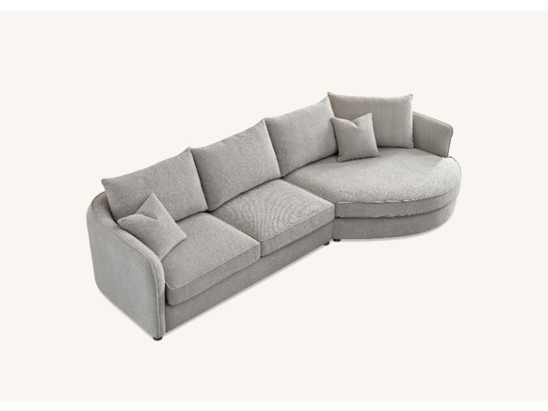 Aluxo Rubin Corner Chaise in Pebble Boucle