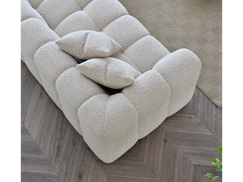 Aluxo Tribeca Right Hand Corner Group in Oatmeal Boucle Fabric