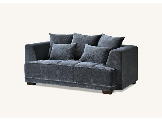 Gramercy Sofa In Steel Velvet 3 seater