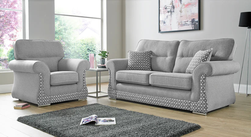 Galaxy Handmade Grey Fabric Sofas For Old People in Elegant Mosaic