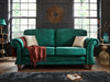 Genoa Handmade Sofas In Milano Emerald Green Fabric With Turned Wooden Legs