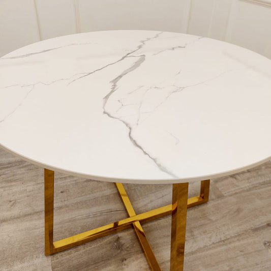 Lucien Gold 1.2m Round Dining Table