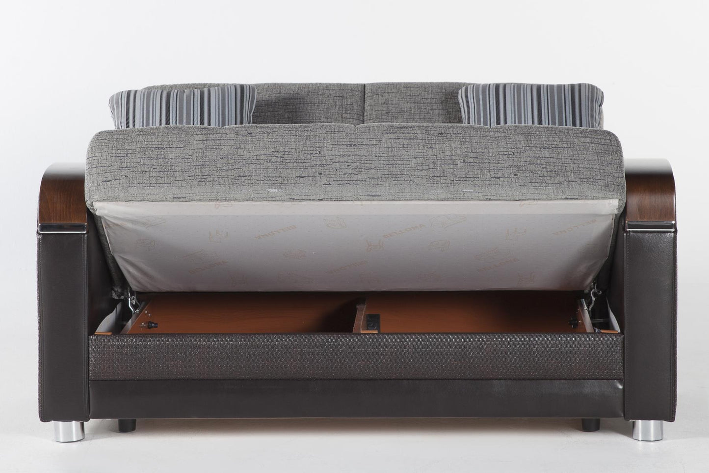 Luna Sleeper Sofa Bed – 87" Wide with Wooden Arms | Mid-Century Modern Convertible Sofa