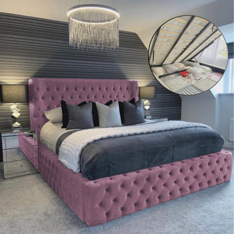 Majestic Nights Upholstered Ottman Storage Bed Frame