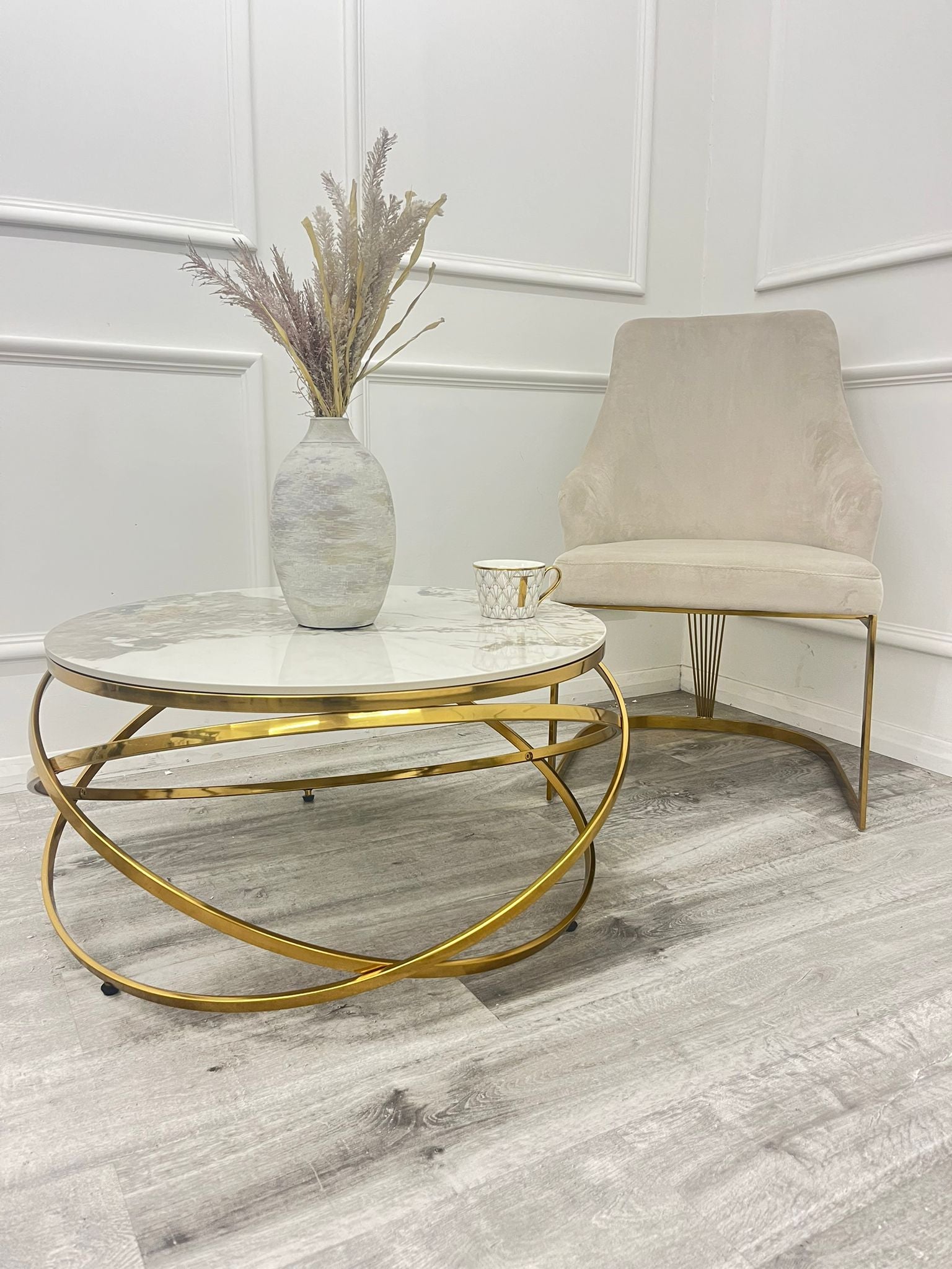 CHELMSFORD VELVET DINING CHAIR GOLD