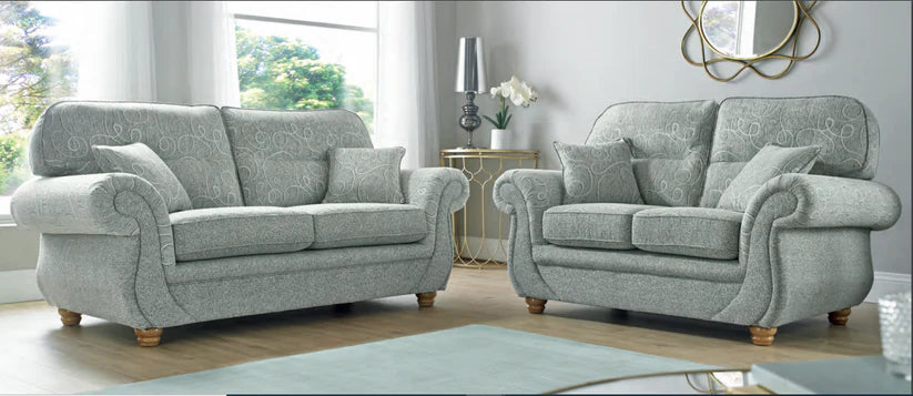 Quinn Spira Curved Designer Navy Blue Real Fabric Sofas For Elderly