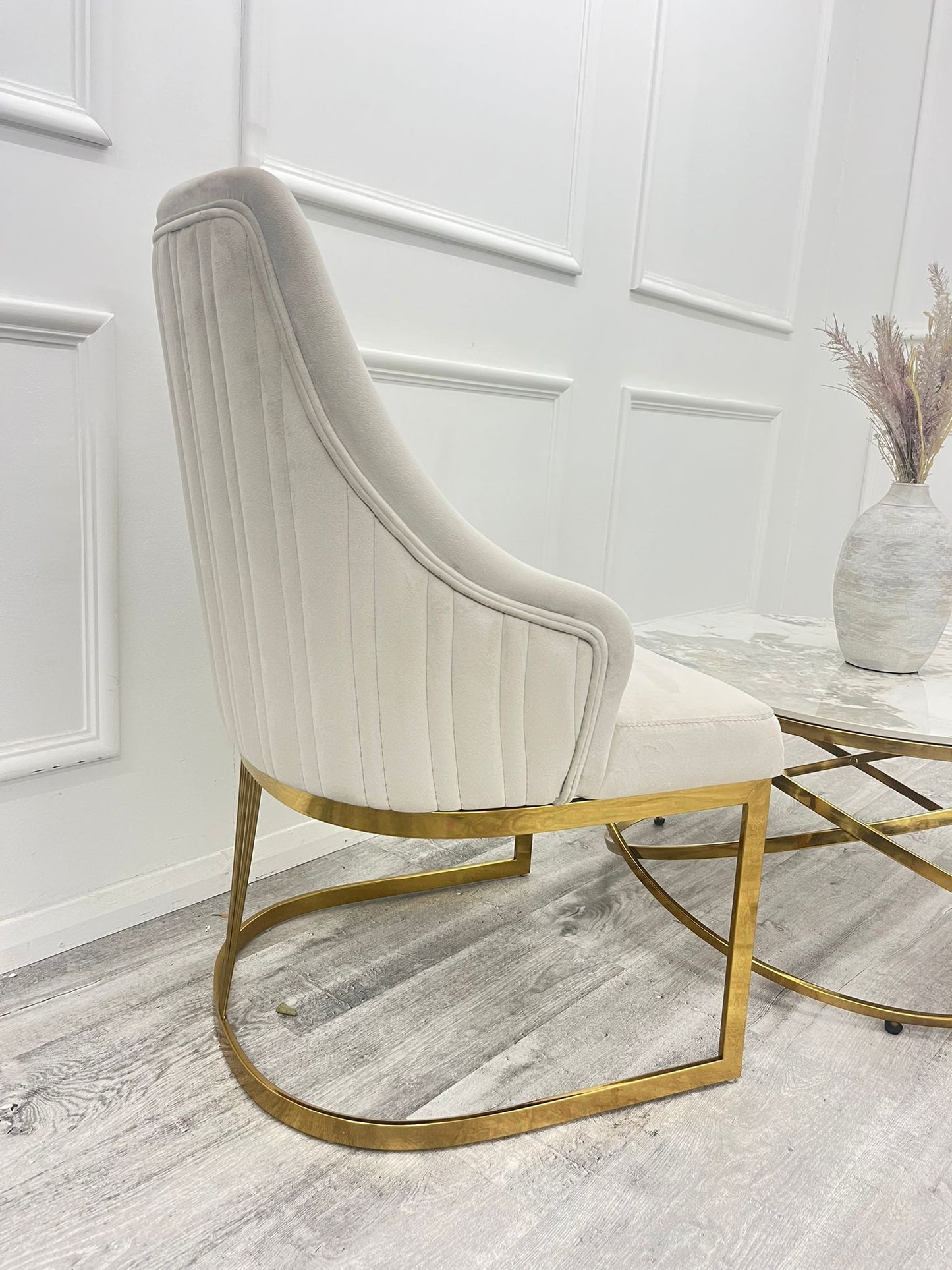 CHELMSFORD VELVET DINING CHAIR GOLD