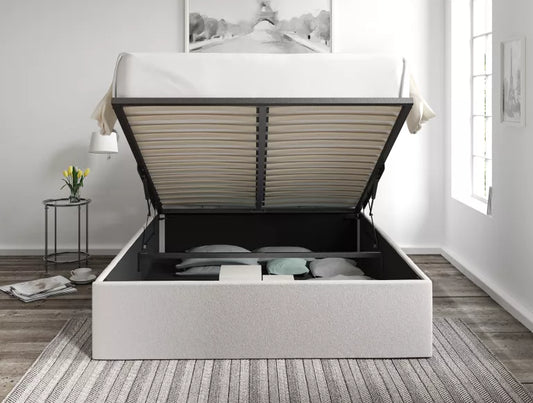 Amalfi Arran Natural Upholstered Ottoman Bed Frame Only