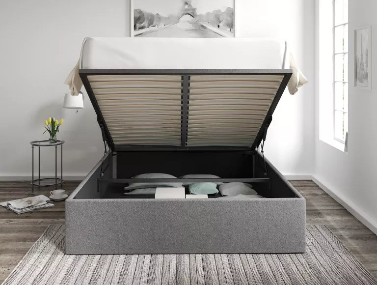 Amalfi Arran Pebble Upholstered Ottoman Bed Frame Only