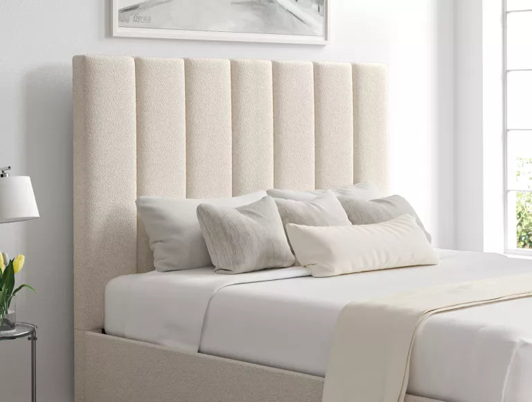 Amalfi Boucle Ivory Upholstered Ottoman Bed Frame Only