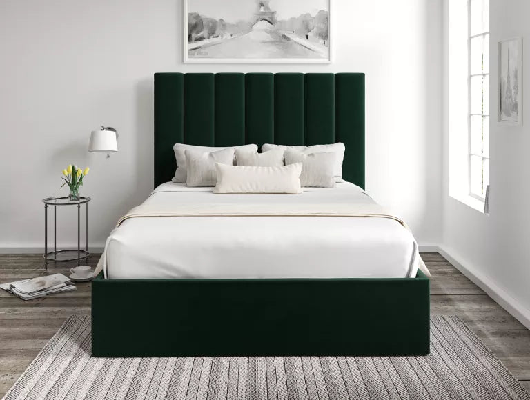 Amalfi Hugo Bottle Green Upholstered Ottoman Bed Frame Only
