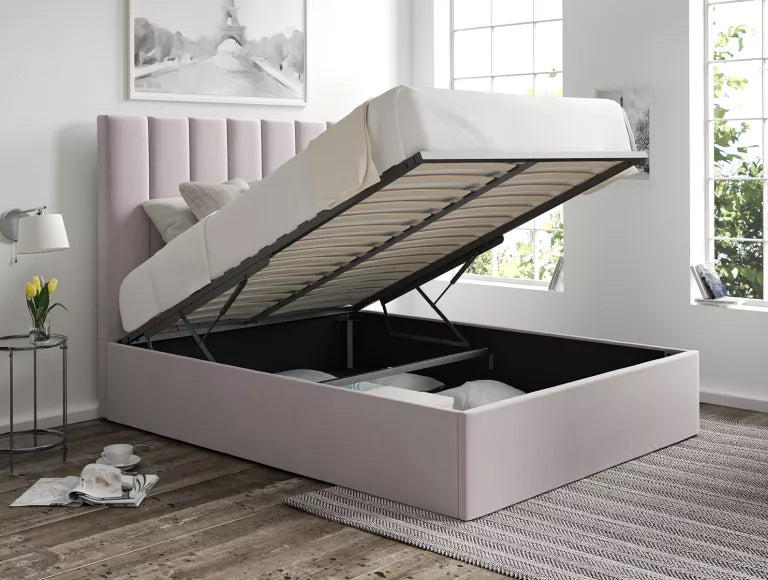 Amalfi Hugo Dove Upholstered Ottoman Bed Frame Only