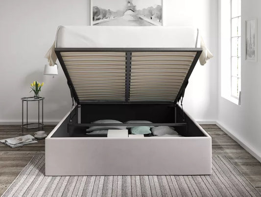Amalfi Hugo Dove Upholstered Ottoman Bed Frame Only