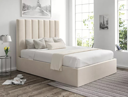 Amalfi Hugo Ivory Upholstered Ottoman Bed Frame Only