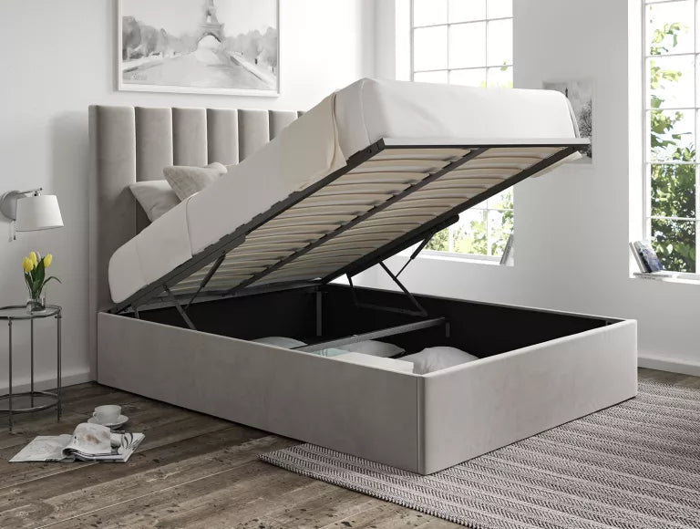 Amalfi Hugo Platinum Upholstered Ottoman Bed Frame Only