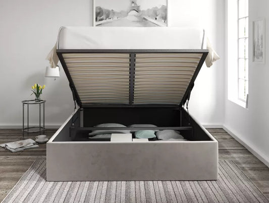 Amalfi Hugo Platinum Upholstered Ottoman Bed Frame Only