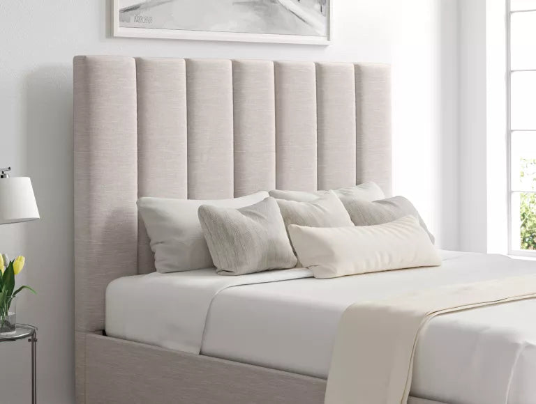 Amalfi Linea Fog Upholstered Ottoman Bed Frame Only