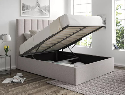 Amalfi Trebla Chalk Upholstered Ottoman Bed Frame Only