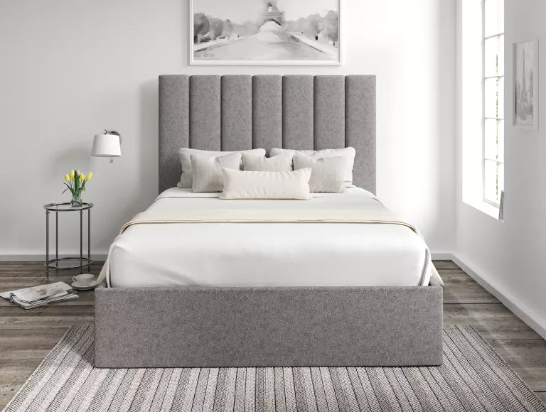 Amalfi Trebla Charcoal Upholstered Ottoman Bed Frame Only