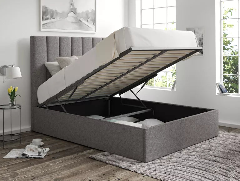 Amalfi Trebla Charcoal Upholstered Ottoman Bed Frame Only