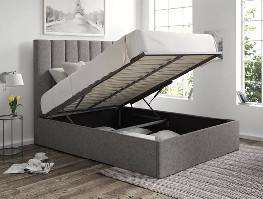 Amalfi Trebla Charcoal Upholstered Ottoman Bed Frame Only