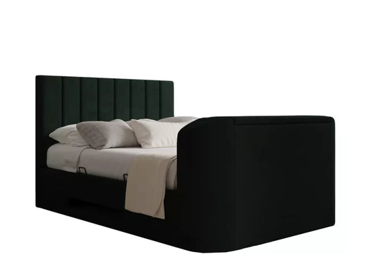 Berkley Upholstered Hugo Bottle Green Ottoman TV Bed - Bed Frame Only