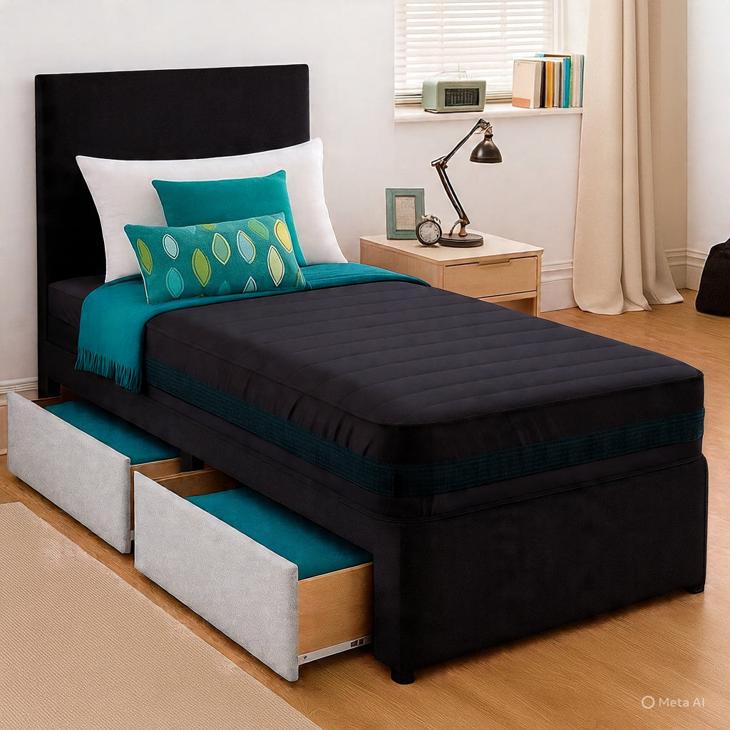 Single Divan Bed Set - Choice of Mattress & Optional Storage