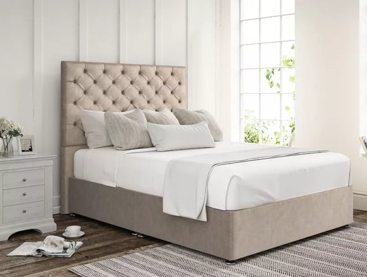 Chesterfield Upholstered Headboard and Divan Base