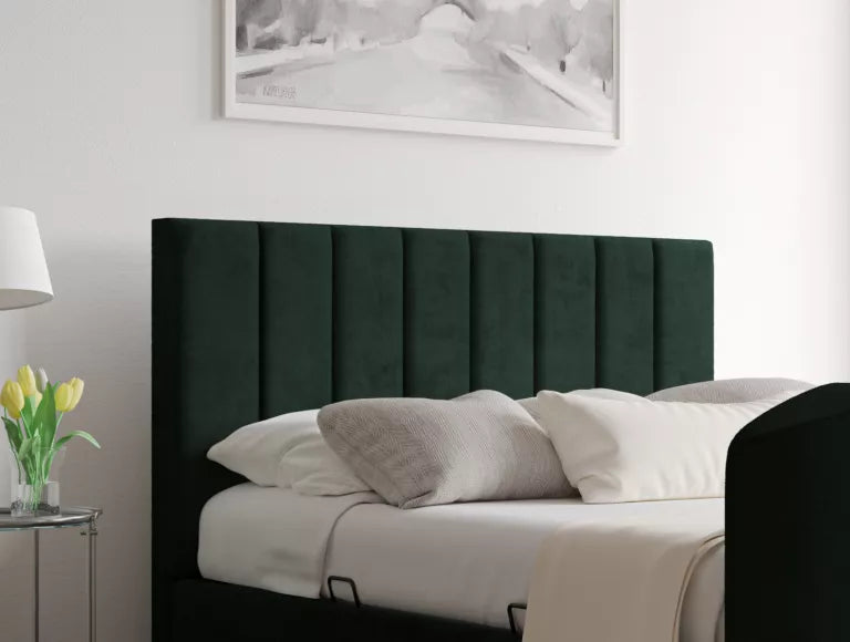 Berkley Upholstered Hugo Bottle Green Ottoman TV Bed - Bed Frame Only