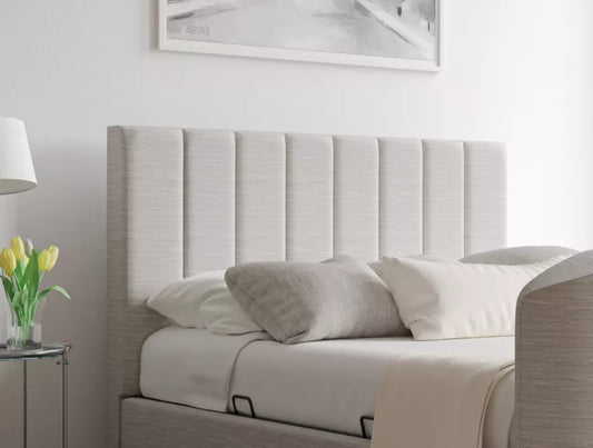 Berkley Upholstered Linea Fog Ottoman TV Bed - Bed Frame Only