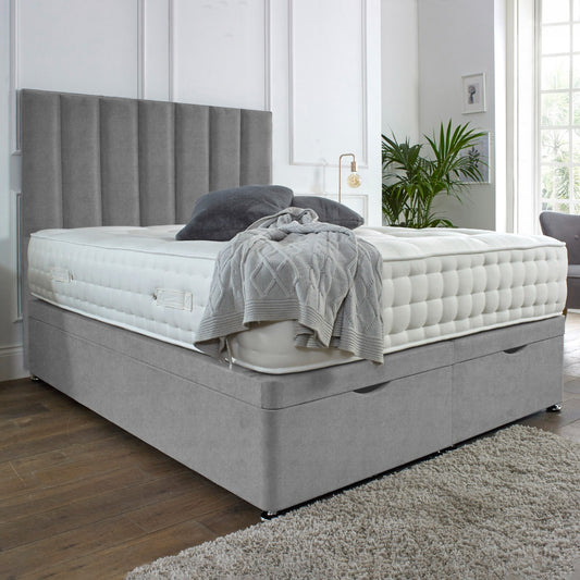 Henley Ottoman End Lift Storage Divan Bed - Optional Headboard