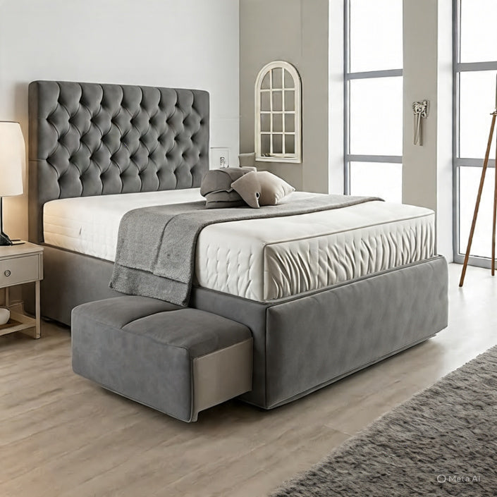 Chesterfield Matching Headboard & Footboard Divan Set - Choice of Mattress & Optional Storage