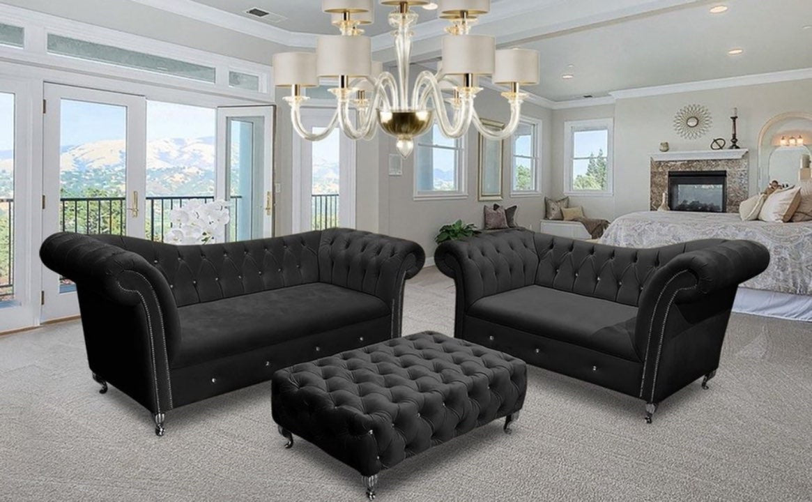Lulu chesterfield sofa set 3 plus 2 seater