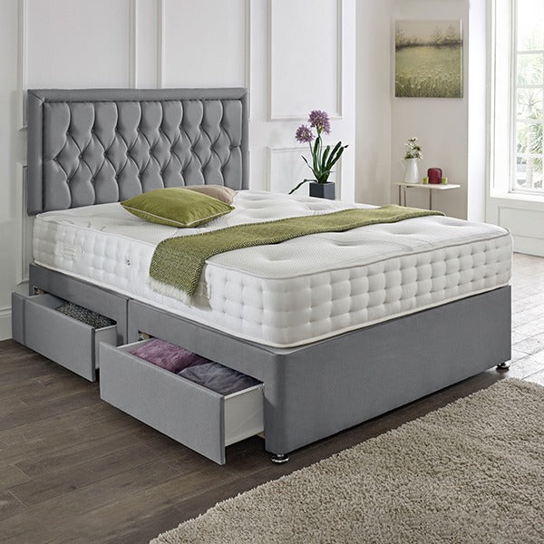 Lisbon Headboard Divan Set - Choice of Mattress & Optional Storage