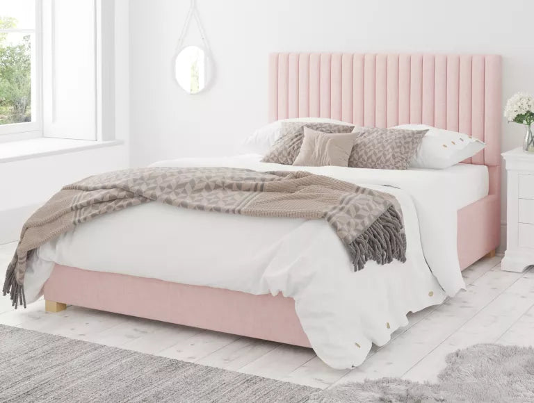 Levisham Ottoman Pastel Cotton Tea Rose Bed Frame Only