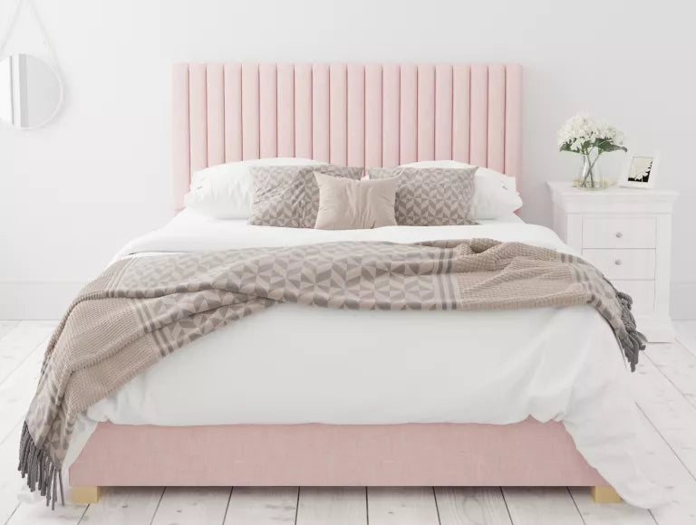 Levisham Ottoman Pastel Cotton Tea Rose Bed Frame Only