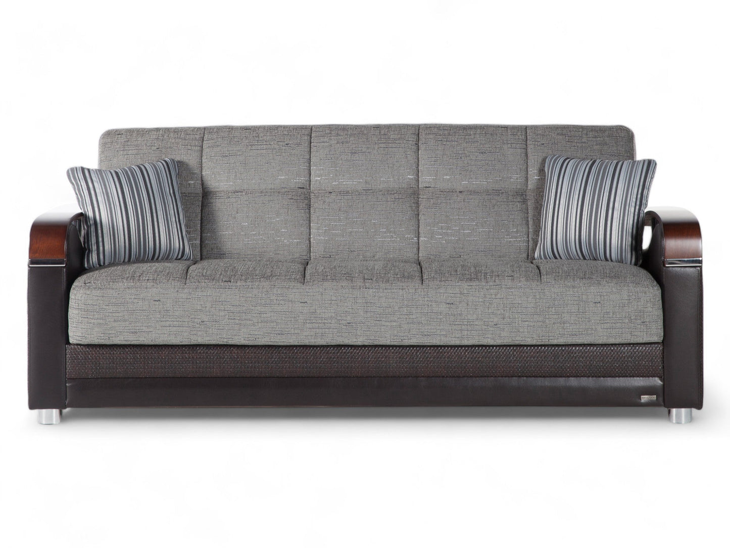 Luna Sleeper Sofa Bed – 87" Wide with Wooden Arms | Mid-Century Modern Convertible Sofa