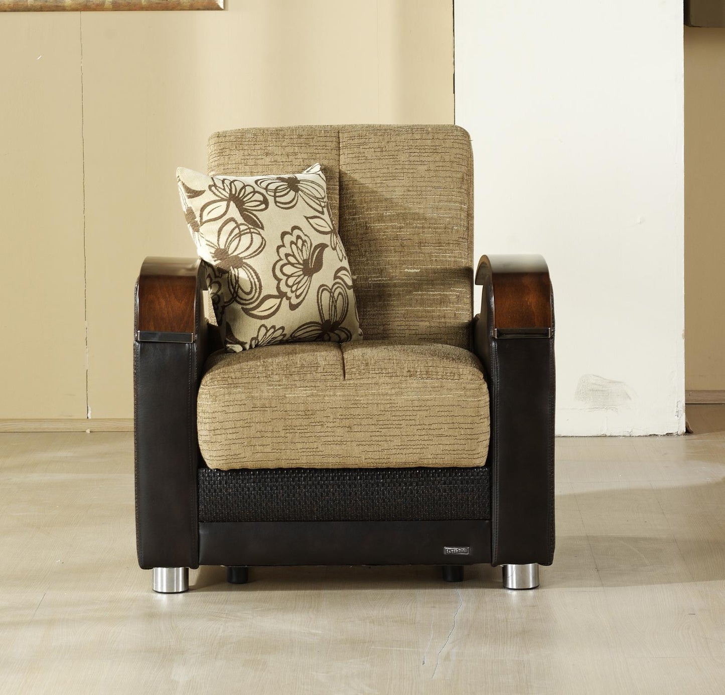 Luna Sleeper Sofa Bed – 87" Wide with Wooden Arms | Mid-Century Modern Convertible Sofa