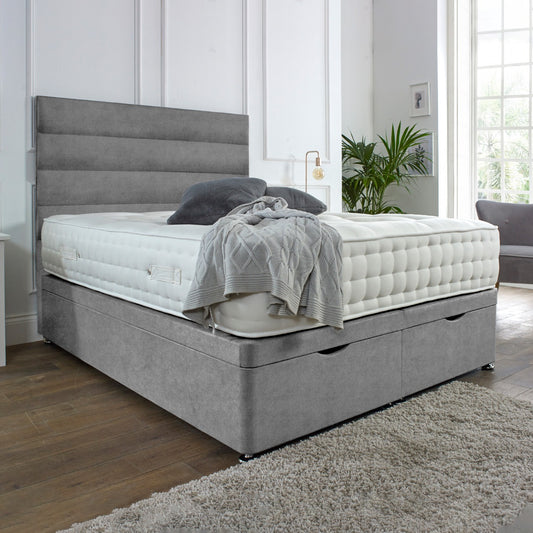 Camden Ottoman End Lift Storage Divan Bed - Optional Headboard