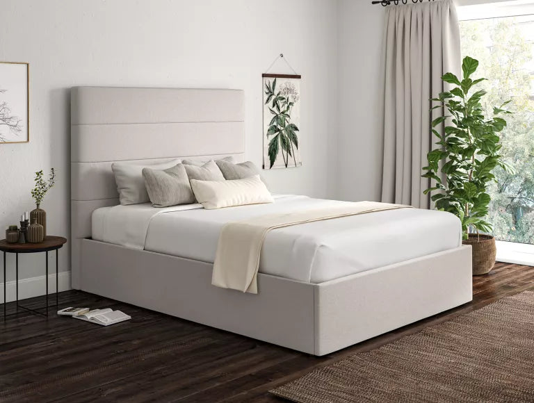 Milano Arran Natural Upholstered Ottoman Bed Frame Only